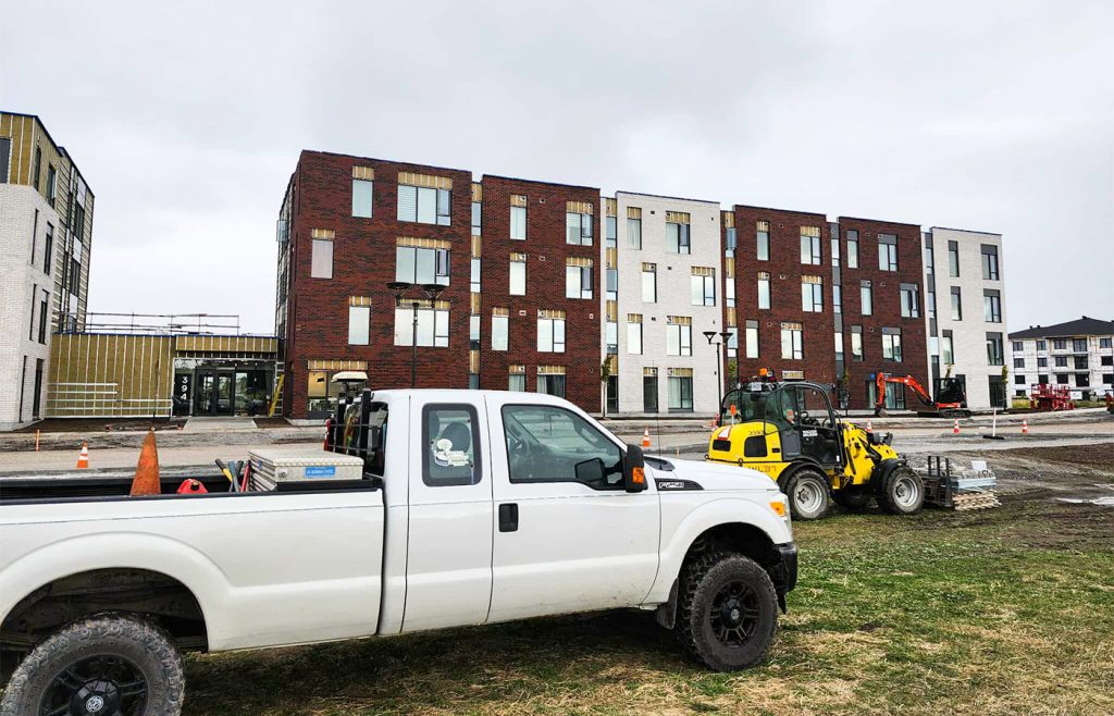 Pose de briques 155 logements Rimouski